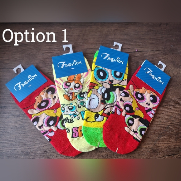 Power Puff Girls Character Socks Set Of 4 - Picture 1 of 3